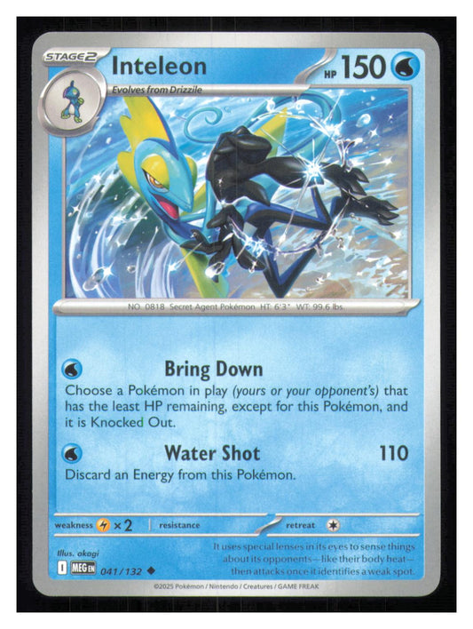 🎴 Inteleon 041/132 Uncommon Mega Evolution NM