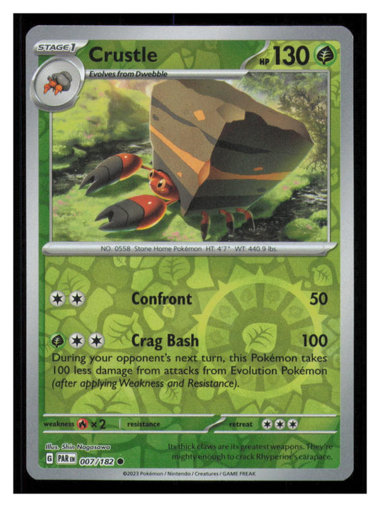 🎴 Crustle 007/182 Reverse Holo Paradox Rift Pokemon NM