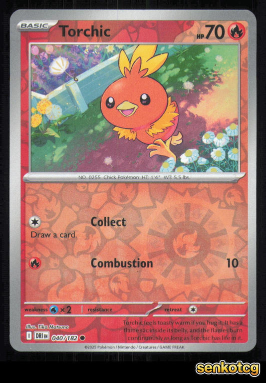 🎴 Torchic 040/182 Reverse Holo Destined Rivals NM 🎨 Matsuno