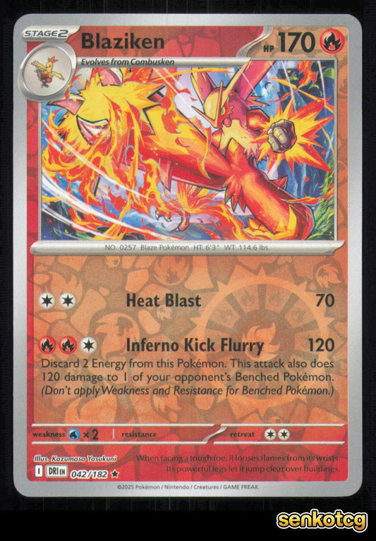 🎴 Blaziken 042/182 Reverse Holo Destined Rivals NM 🎨 Yasukuni