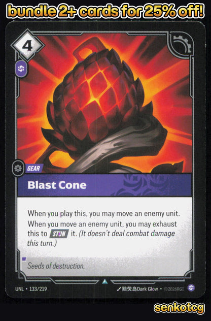 🎴 Blast Cone 133/219 Uncommon Unleashed NM