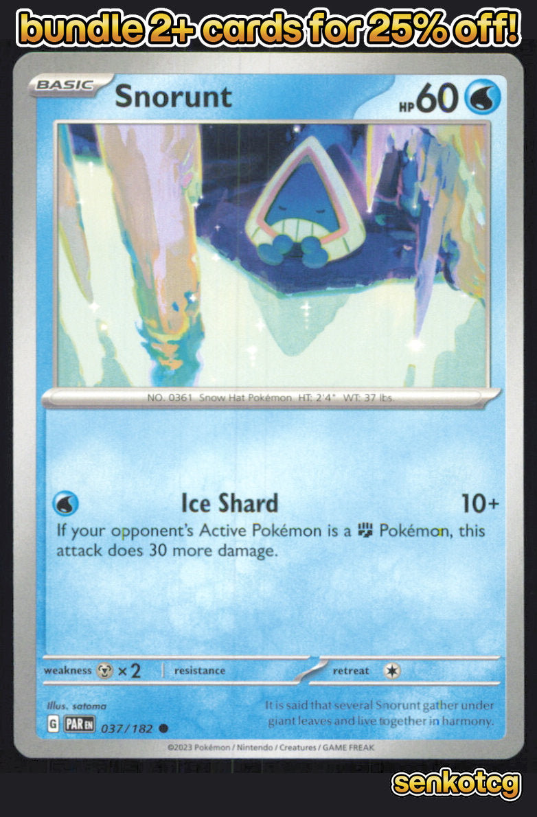 🎴 Snorunt 037/182 Common Paradox Rift NM