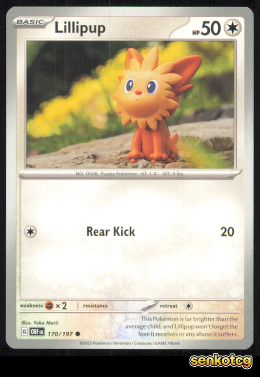 🎴 Lillipup 170/197 Common Obsidian Flames NM