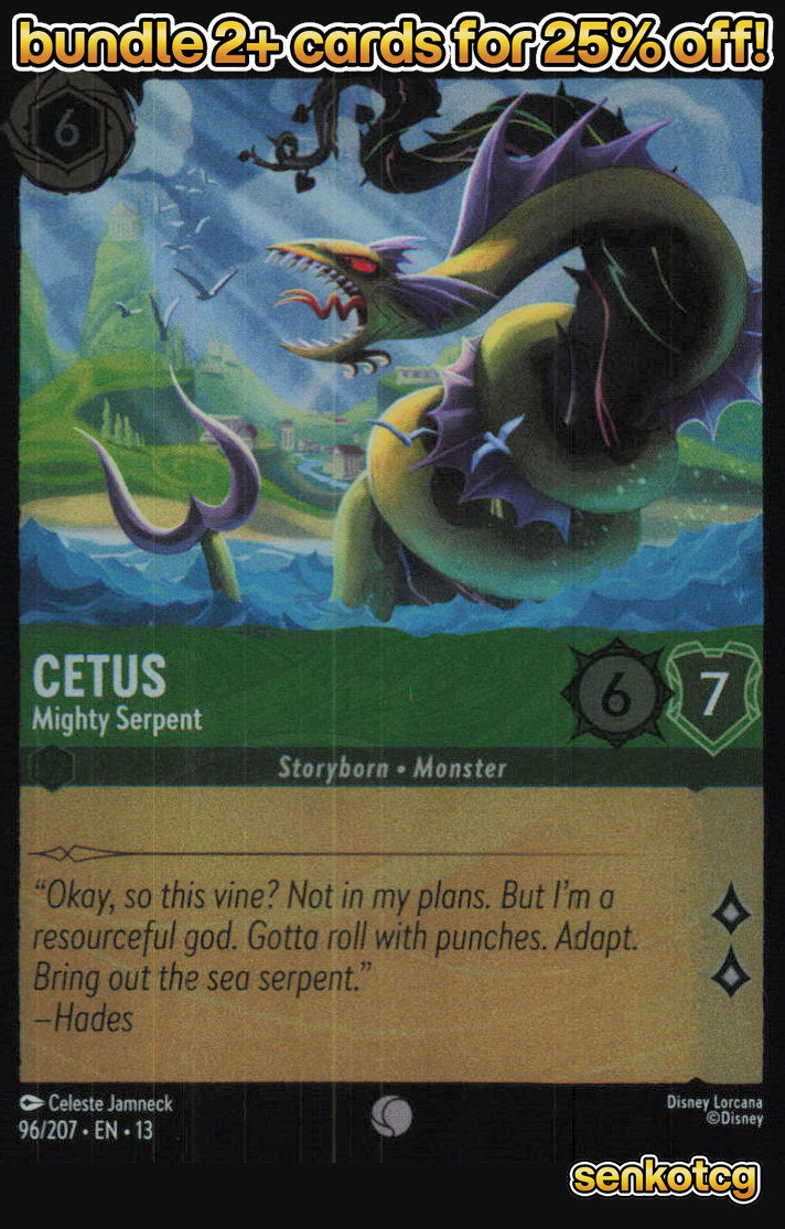 🎴 Cetus - Mighty Serpent 96/204 Common Cold Foil Attack of the Vine! NM