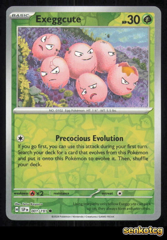 🎴 Exeggcute 001/191 Reverse Holo Surging Sparks NM 🎨 Kayama