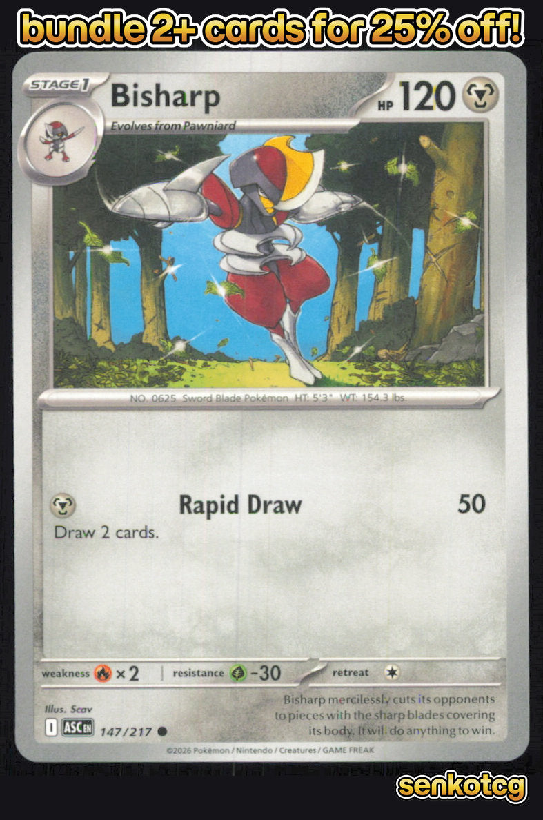 🎴 Bisharp 147/217 Common Ascended Heroes NM 🎨