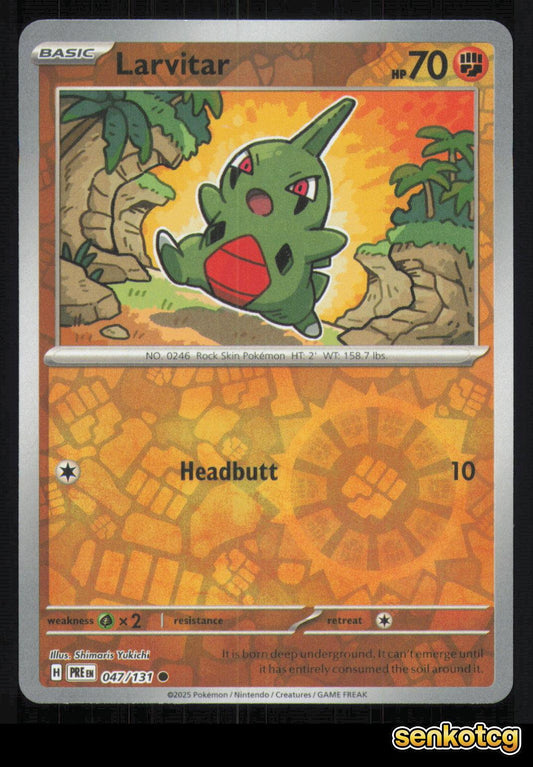 🎴 Larvitar 047/131 Reverse Holo Prismatic Evolutions NM 🎨 Yukichi