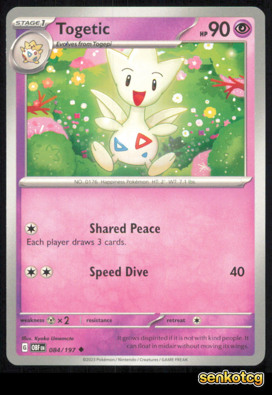 🎴 Togetic 084/197 Uncommon Obsidian Flames NM