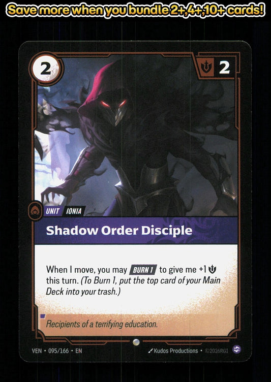 🎴 Shadow Order Disciple 095/166 Common Vendetta NM 🎨 Productions