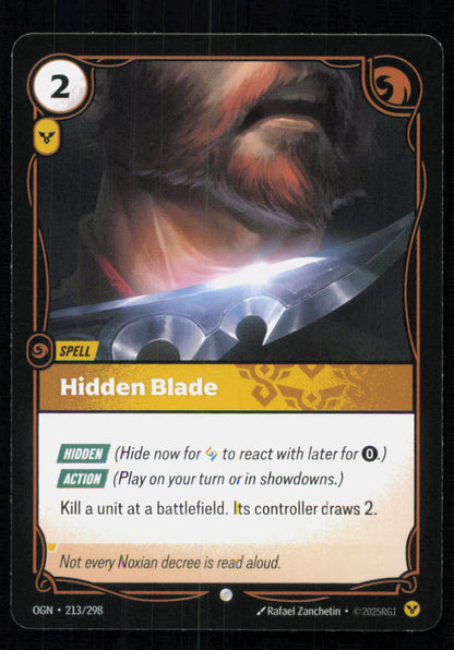 🎴 Hidden Blade 213/298 Common OGN Origins NM