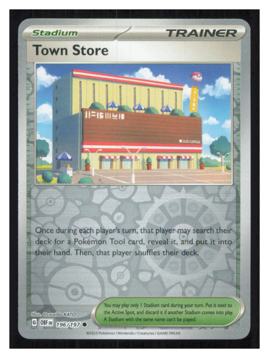 🎴 Town Store 196/197 Common Reverse Holo Obsidian Flames NM