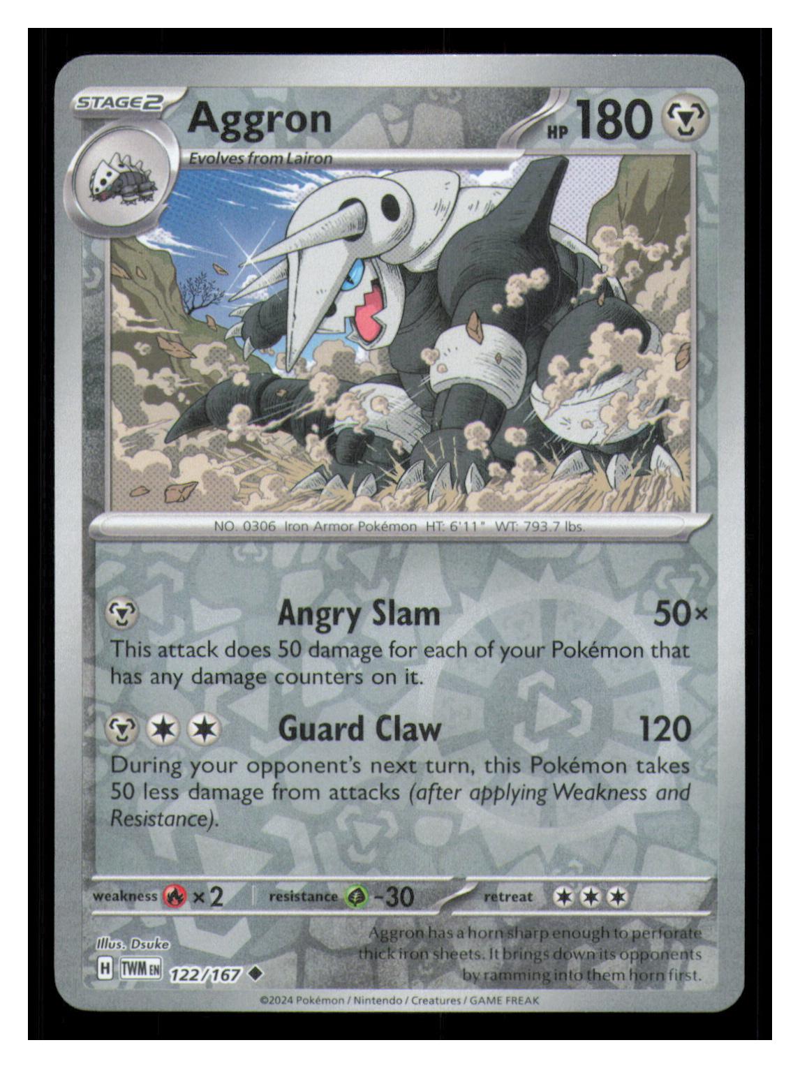 🎴 Aggron 122/167 Reverse Holo Twilight Masquerade NM 🎨 Dsuke