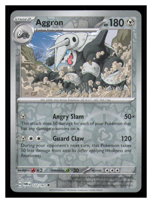 🎴 Aggron 122/167 Reverse Holo Twilight Masquerade NM 🎨 Dsuke