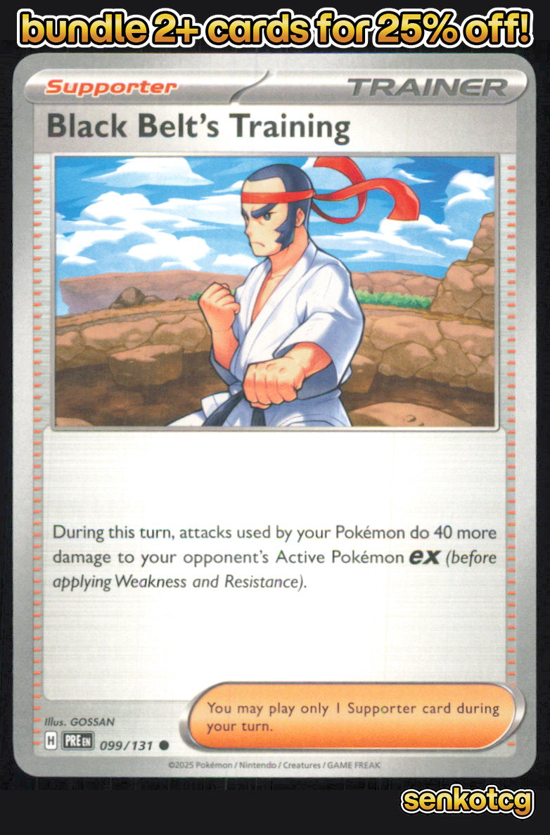 🎴 Black Belt's Training 099/131 Common Prismatic Evolutions NM 🎨 GOSSAN