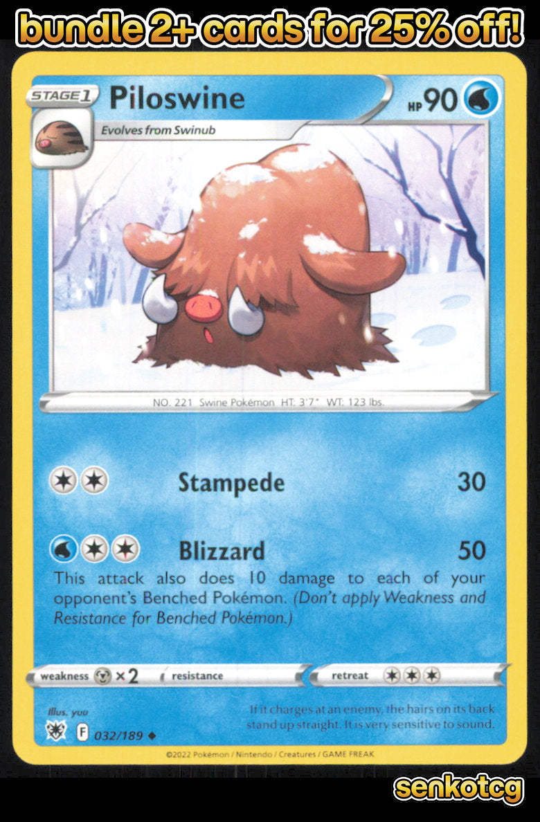 🎴 Piloswine 032/189 Uncommon Astral Radiance NM