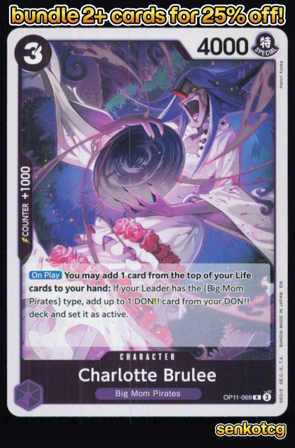 🎴 Charlotte Brulee OP11-069 Rare Foil A Fist of Divine Speed NM