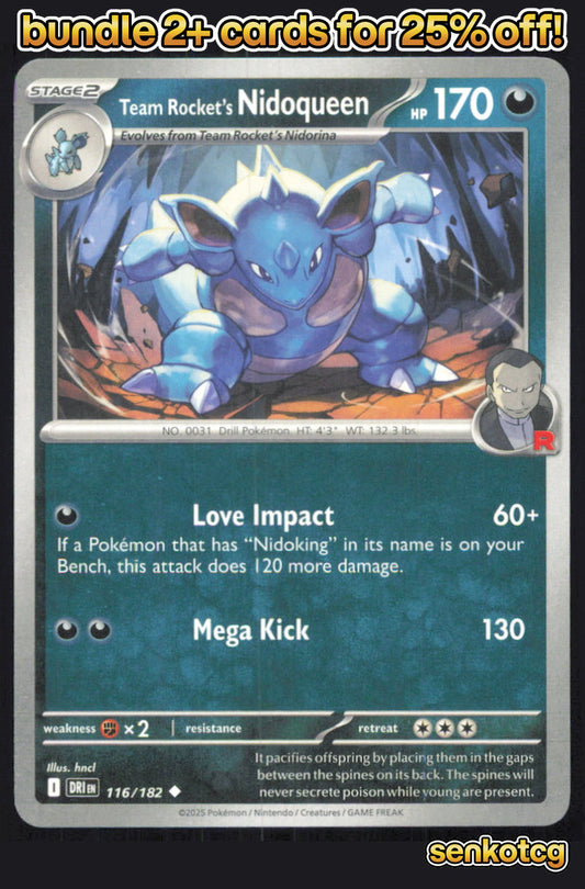 🎴 Team Rocket's Nidoqueen 116/182 Uncommon Destined Rivals NM