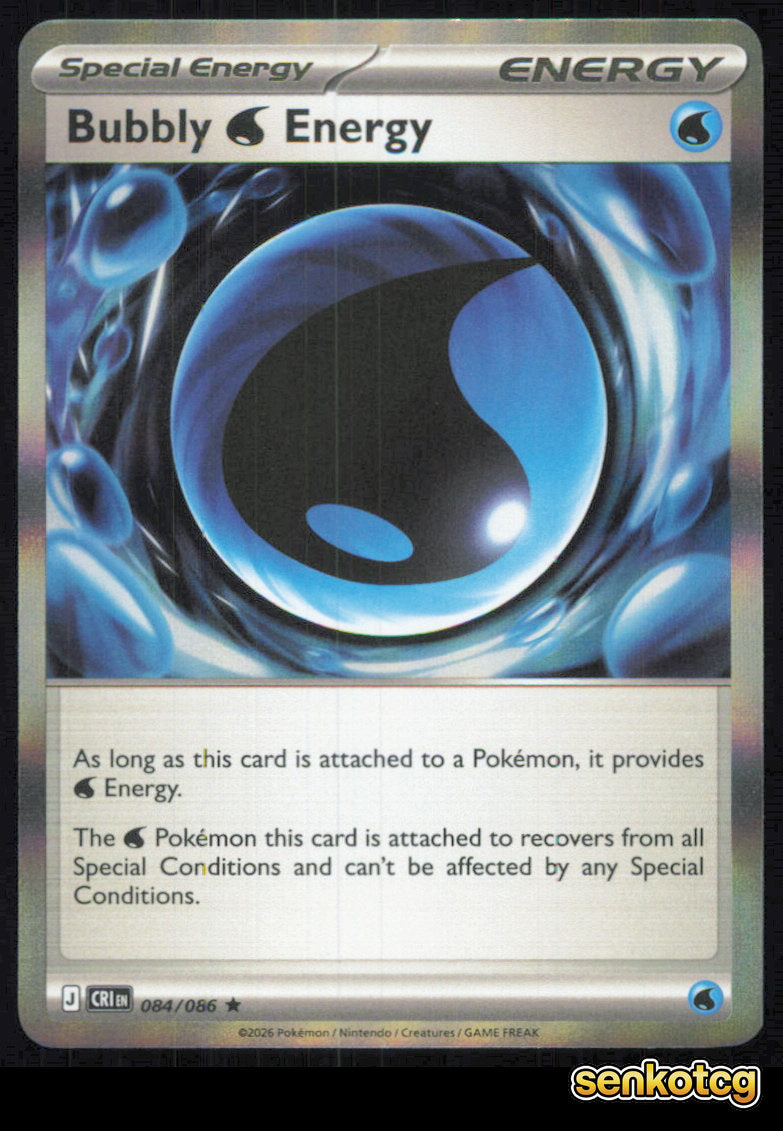 🎴 Bubbly W Energy 084/086 Rare Holo ME04: Chaos Rising NM