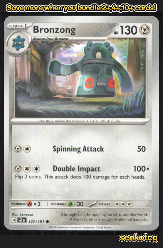 🎴 Bronzong 127/191 Common Surging Sparks NM 🎨 kawayoo