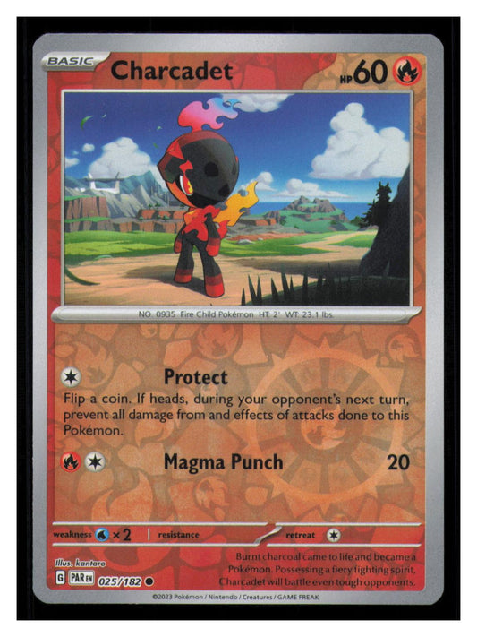 🎴 Charcadet 025/182 Reverse Holo Paradox Rift Pokemon NM