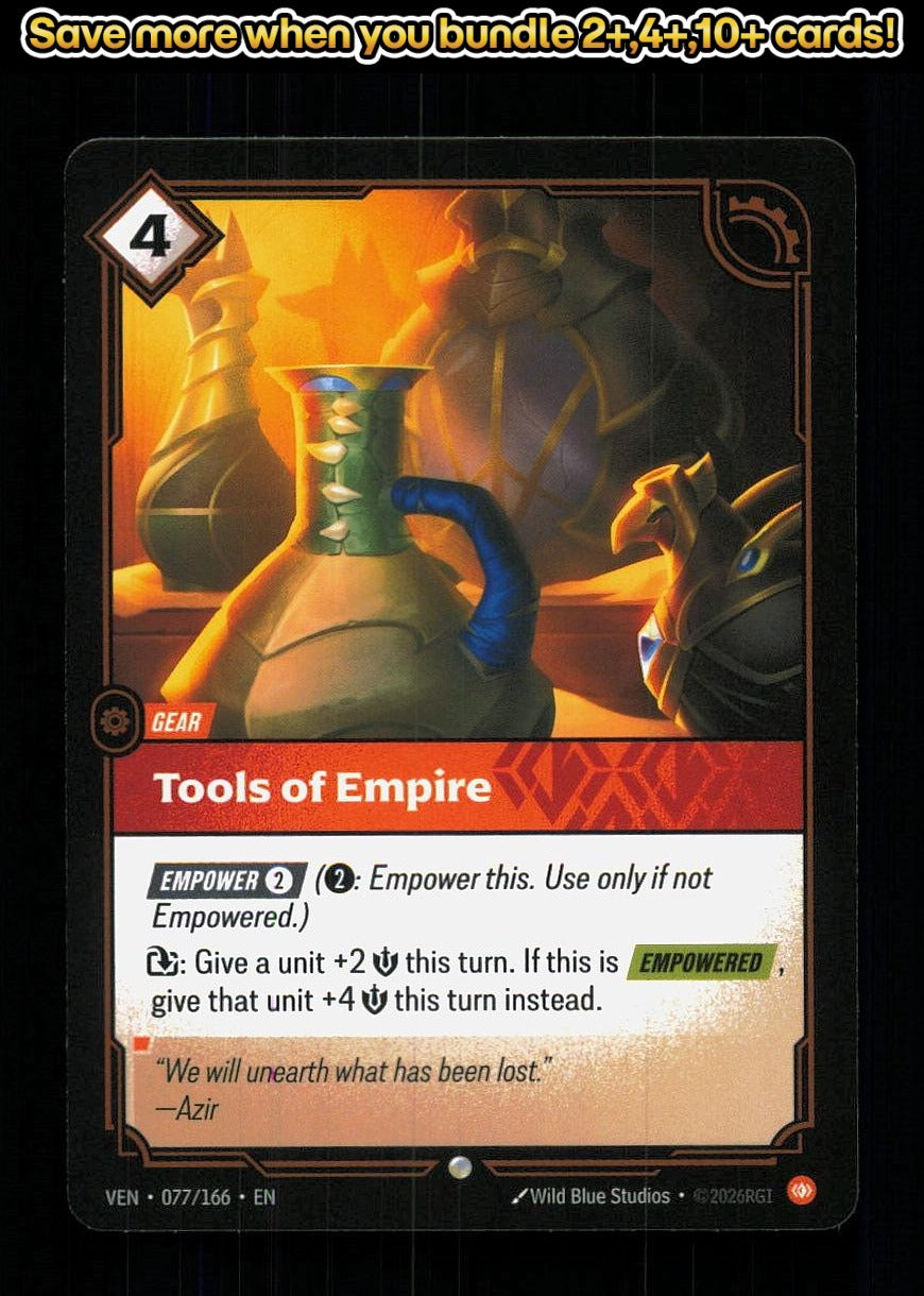 🎴 Tools of Empire 077/166 Common Vendetta NM 🎨 Studios