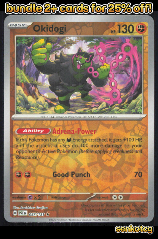 🎴 Okidogi 057/131 Rare Reverse Holo Prismatic Evolutions NM