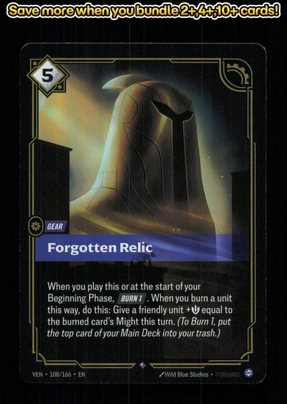 🎴 Forgotten Relic 108/166 Rare Foil Vendetta NM 🎨 Studios