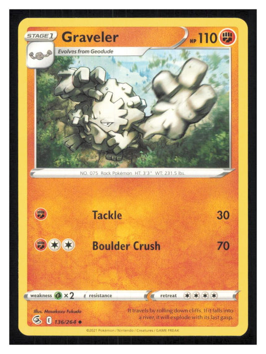 🎴 Graveler 136/264 Uncommon Fusion Strike NM