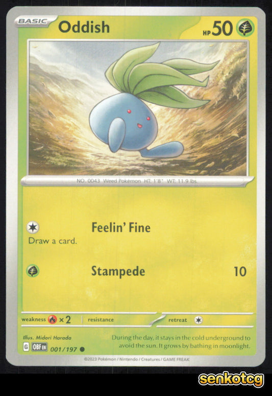 🎴 Oddish 001/197 Common Obsidian Flames NM