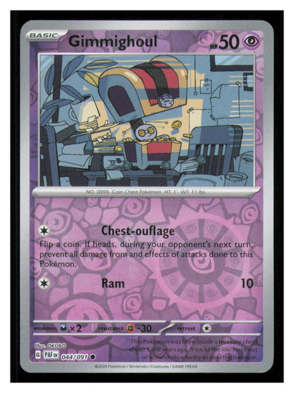 🎴 Gimmighoul 044/091 Reverse Holo Paldean Fates Pokemon NM