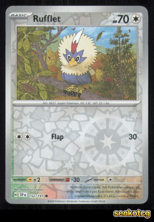 🎴 Rufflet 152/191 Reverse Holo Surging Sparks NM 🎨 Ippan