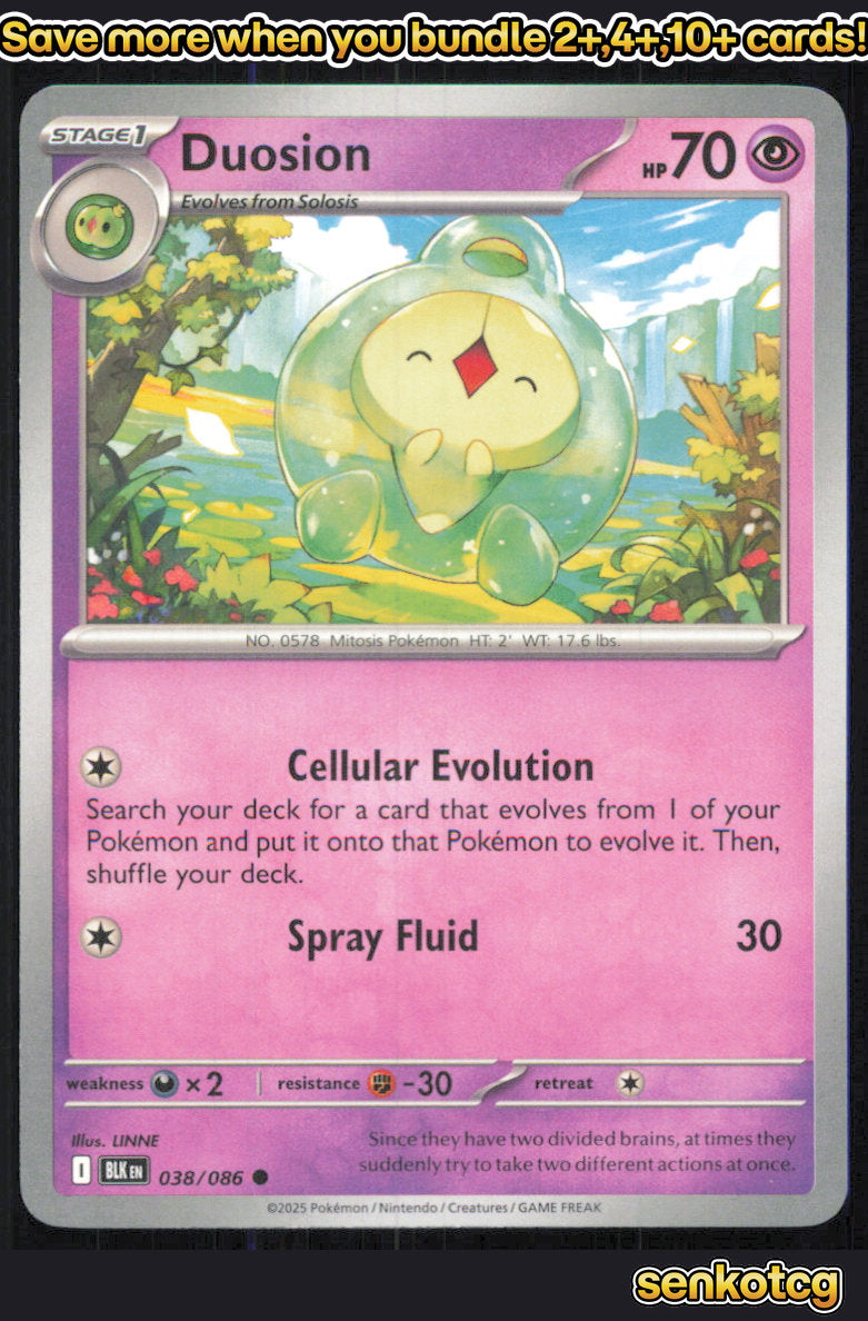 🎴 Duosion 038/086 Common Black Bolt NM 🎨 LINNE