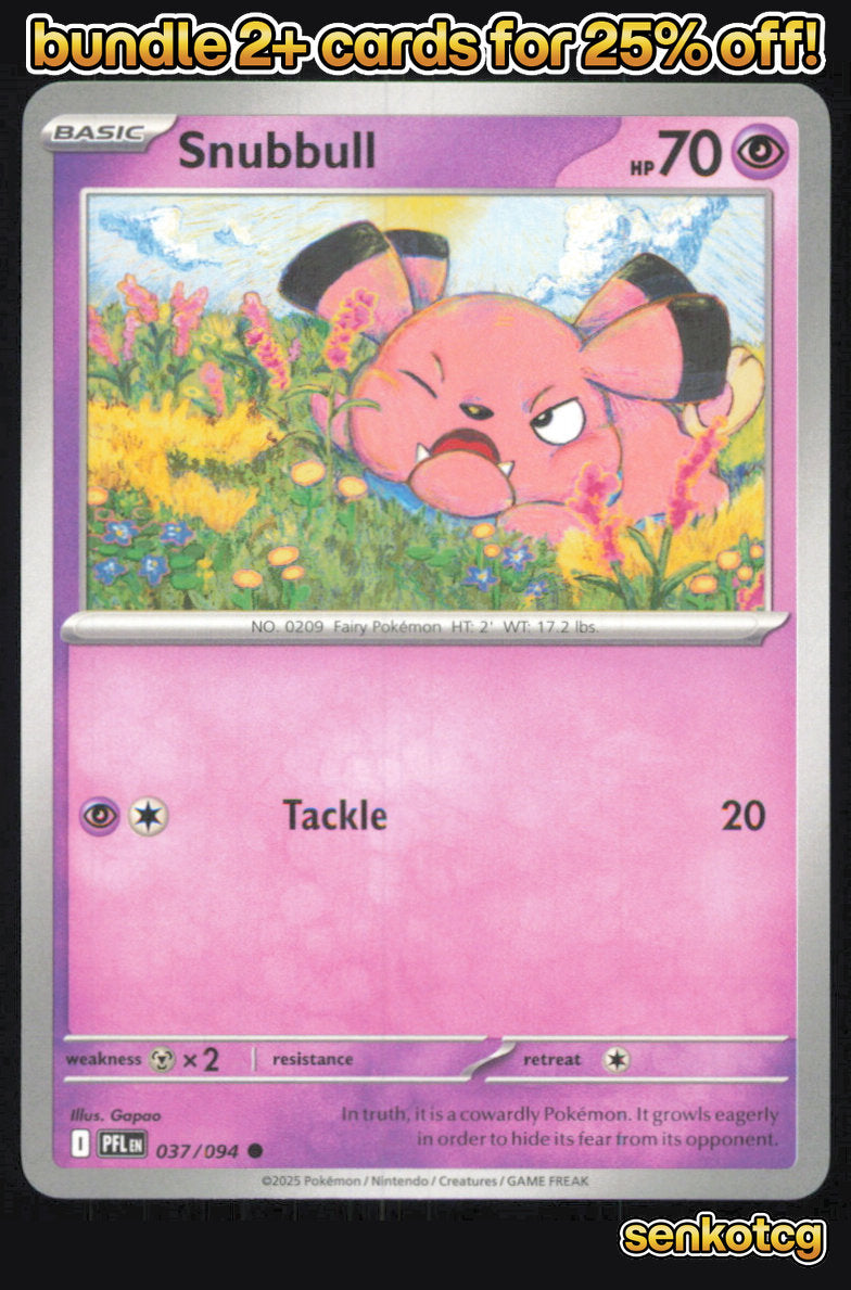 🎴 Snubbull 037/094 Common Phantasmal Flames NM