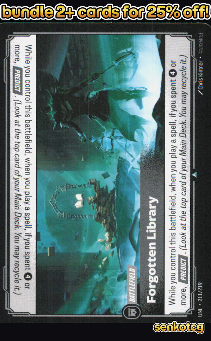 🎴 Forgotten Library 211/219 Uncommon Unleashed NM