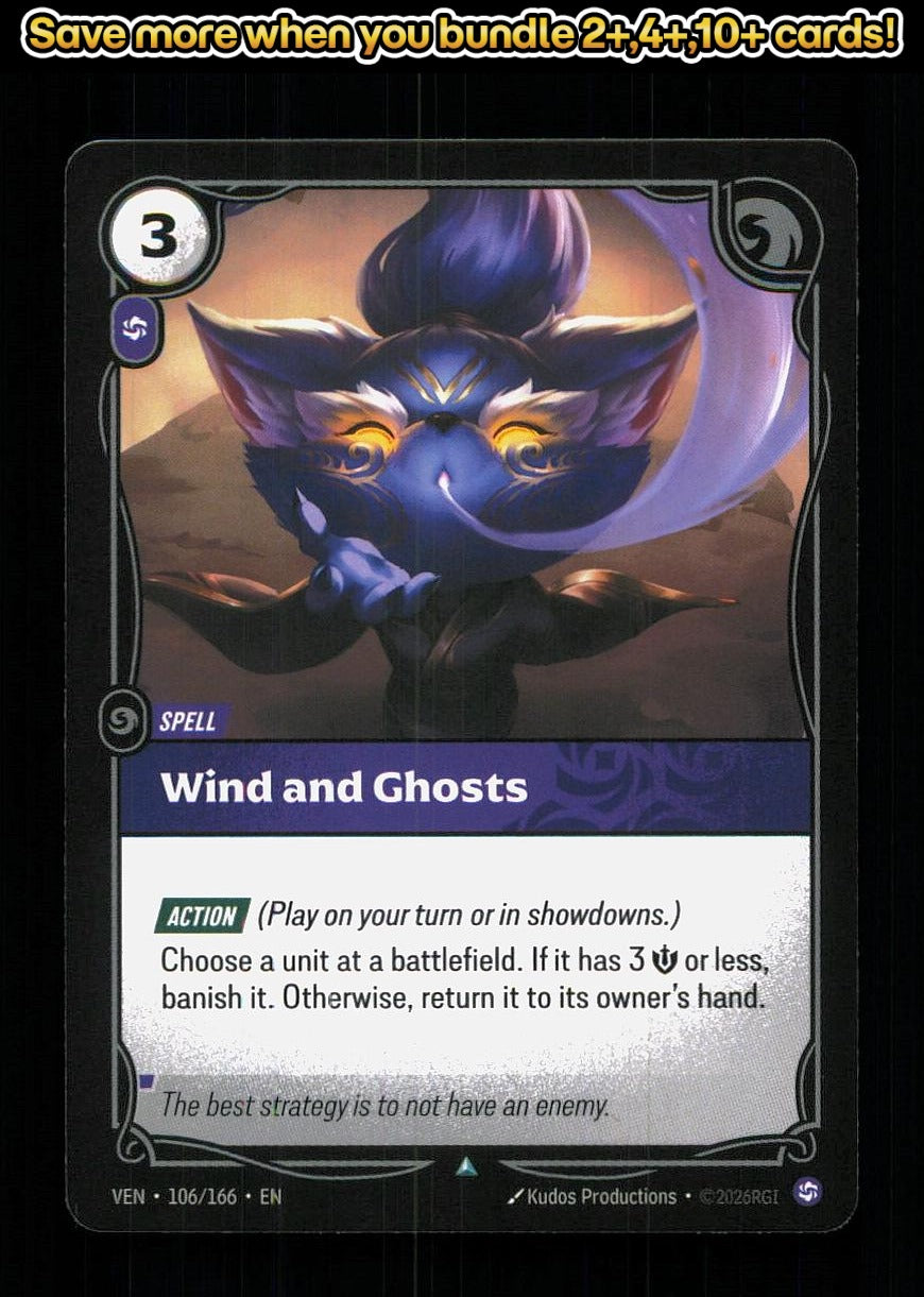 🎴 Wind and Ghosts 106/166 Uncommon Vendetta NM 🎨 Productions