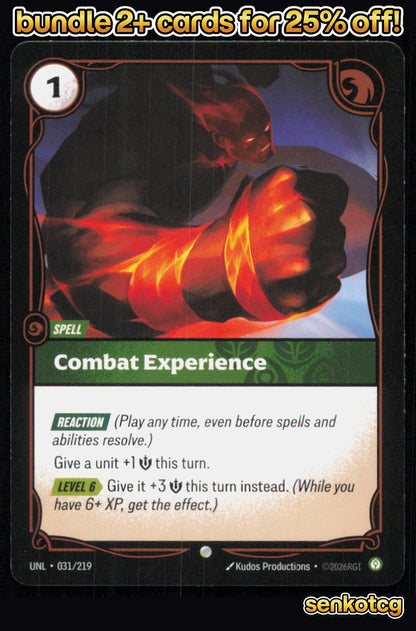 🎴 Combat Experience 031/219 Common Unleashed NM