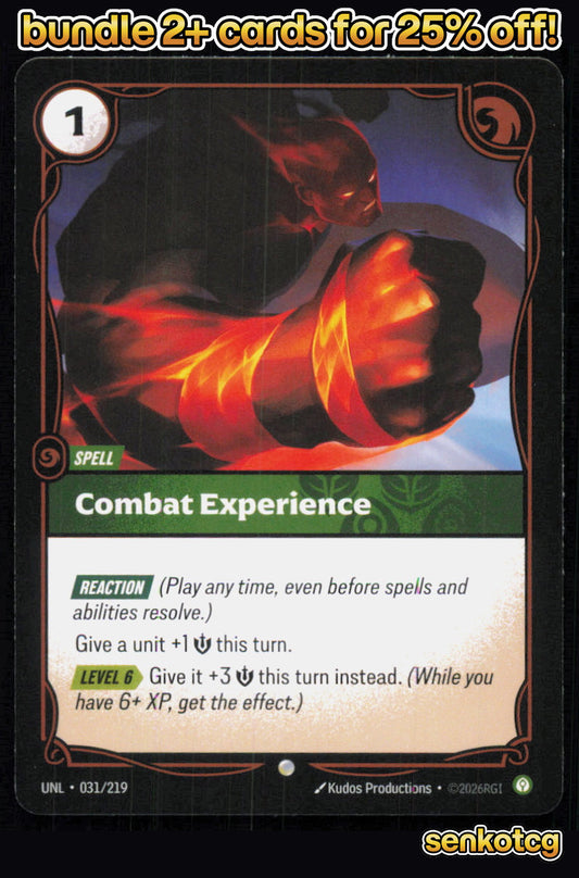 🎴 Combat Experience 031/219 Common Unleashed NM