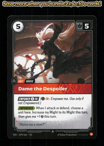 🎴 Dame the Despoiler 079/166 Uncommon Vendetta NM 🎨 Productions