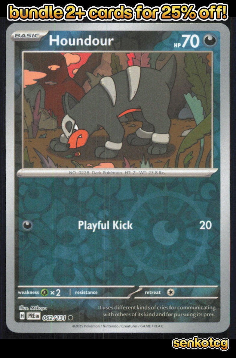 🎴 Houndour 062/131 Common Reverse Holo Prismatic Evolutions NM