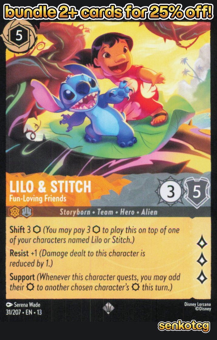 🎴 Lilo & Stitch - Fun-Loving Friends 31/204 Super Rare Attack of the Vine! NM