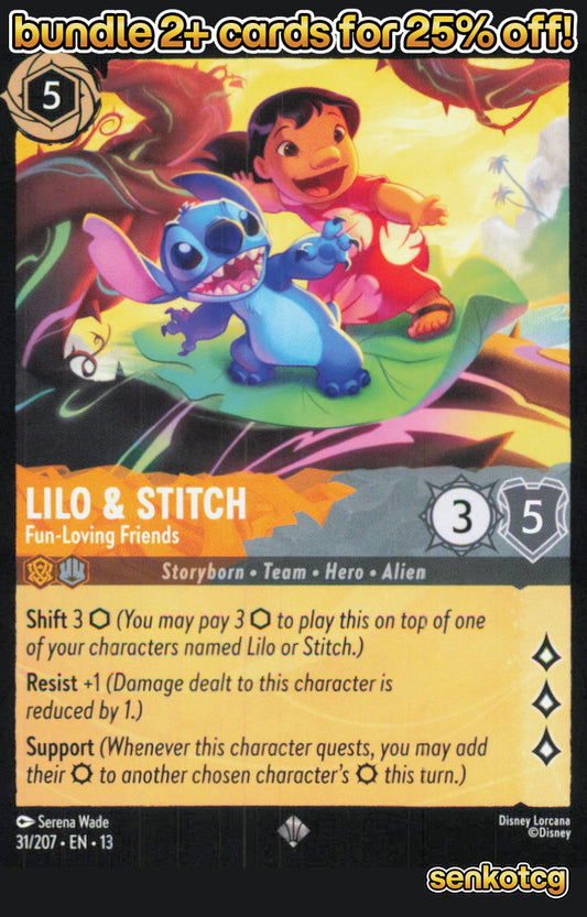 🎴 Lilo & Stitch - Fun-Loving Friends 31/204 Super Rare Attack of the Vine! NM