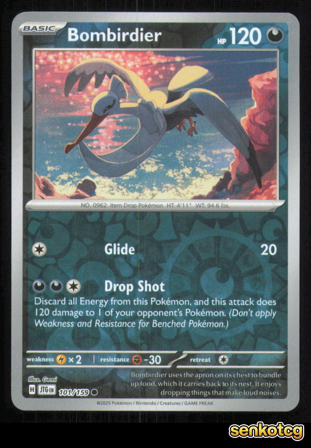 🎴 Bombirdier 101/159 Reverse Holo Journey Together NM 🎨 Gemi