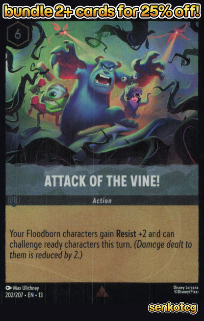 🎴 Attack of the Vine! 202/204 Rare Cold Foil Attack of the Vine! NM