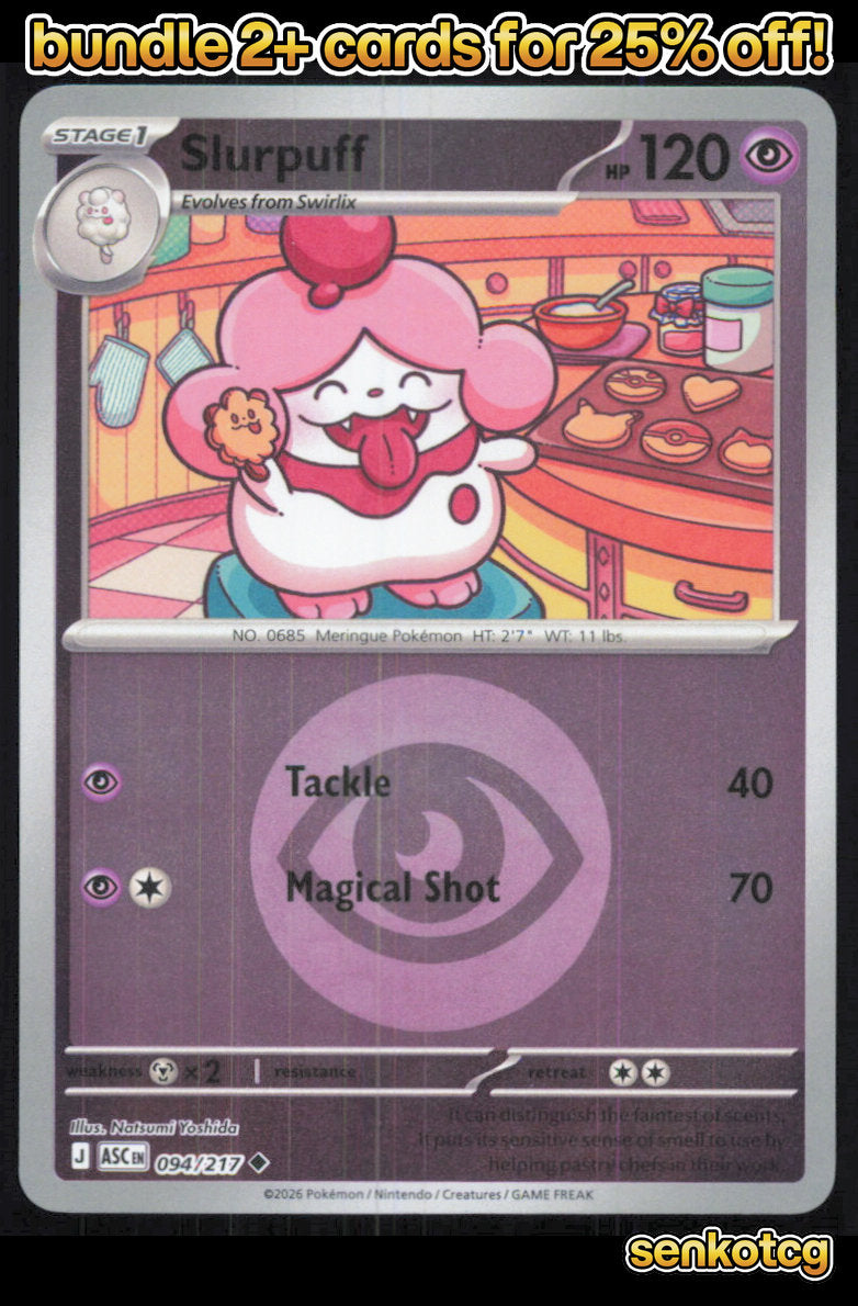 🎴 Slurpuff (Energy Symbol Pattern) 094/217 Reverse Holo ASC Ascended Heroes NM