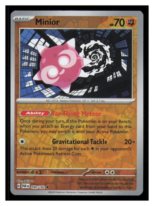 🎴 Minior 099/182 Reverse Holo Paradox Rift Pokemon NM