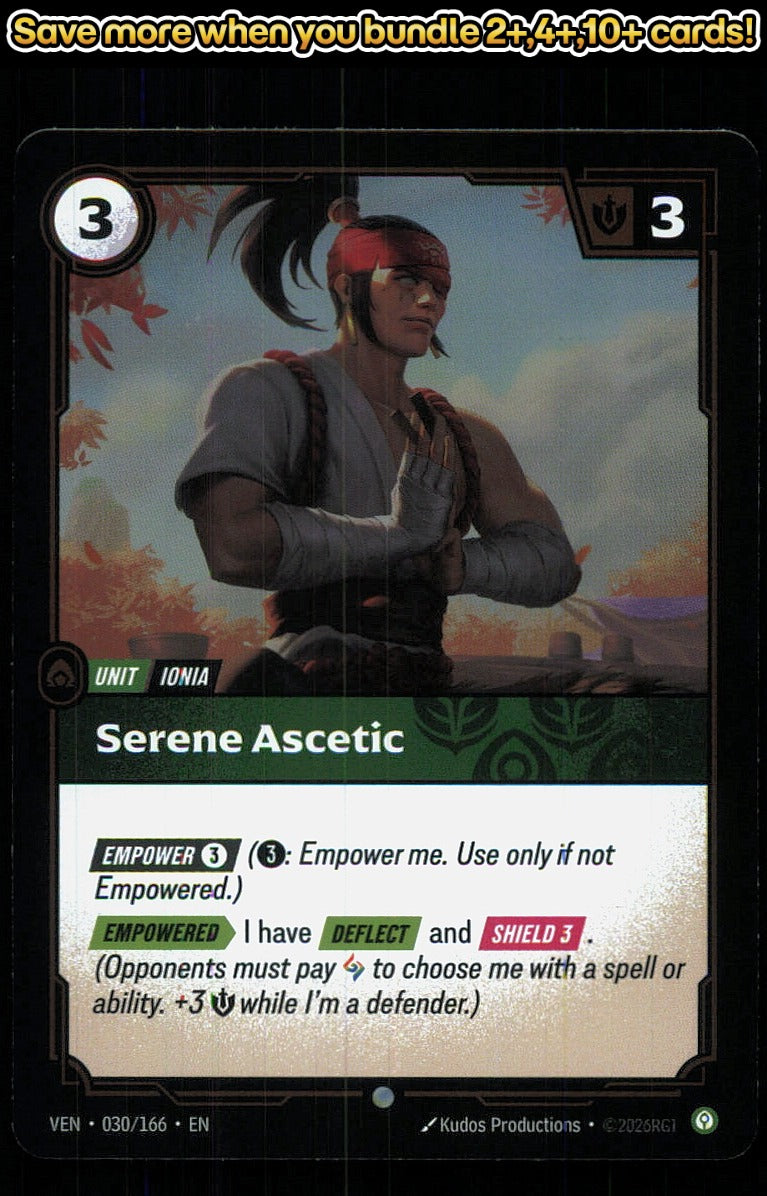 🎴 Serene Ascetic 030/166 Common Foil Vendetta NM 🎨 Productions