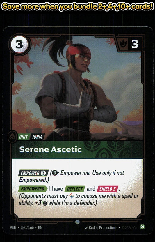 🎴 Serene Ascetic 030/166 Common Foil Vendetta NM 🎨 Productions