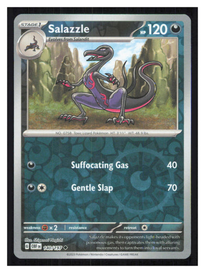 🎴 Salazzle 140/197 Uncommon Reverse Holo Obsidian Flames NM