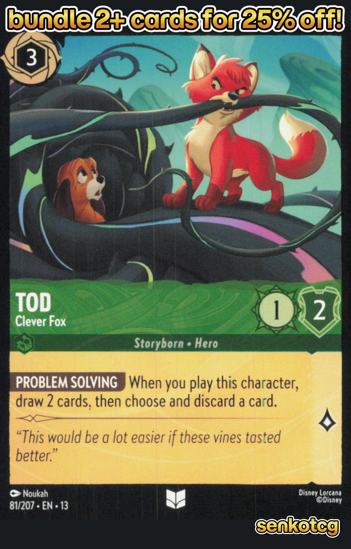 🎴 Tod - Clever Fox 81/204 Uncommon Attack of the Vine! NM