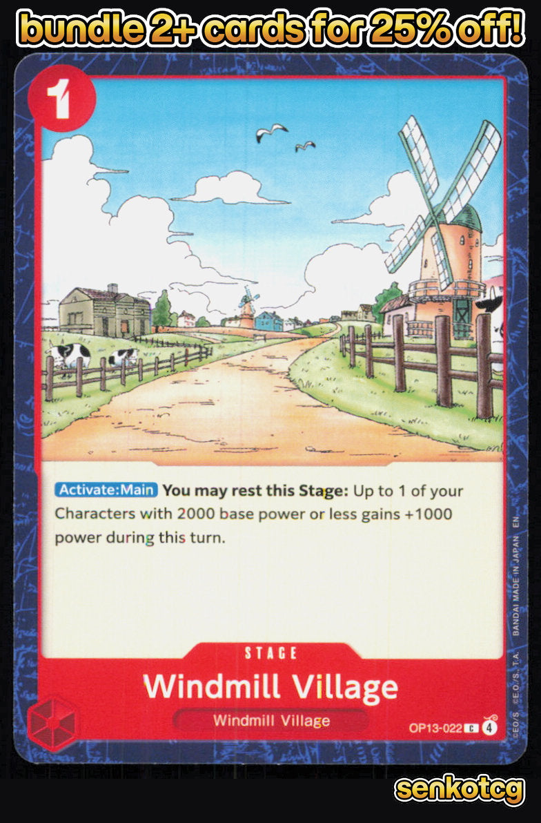 🎴 Windmill Village OP13-022 Common Carrying On His Will NM